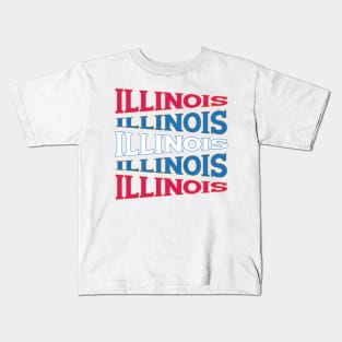 TEXT ART USA ILLINOIS Kids T-Shirt